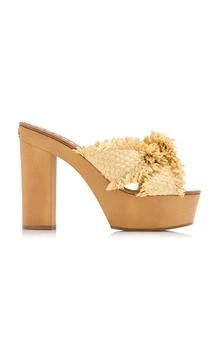 Dolce & Gabbana | Dolce & Gabbana Woven Raffia Platform Sandals - Moda Operandi