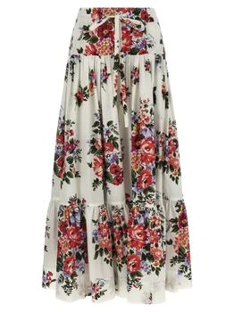 Dolce & Gabbana | Dolce & Gabbana Floral Printed Drawstring Skirt
