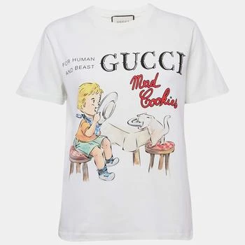 Gucci | Gucci White Mad Cookies Print Cotton Crew Neck T-Shirt XS
