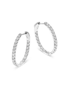 Bloomingdale's | Diamond Inside-Out Oval Hoop Earrings in 14K White Gold, 1.90 tcw