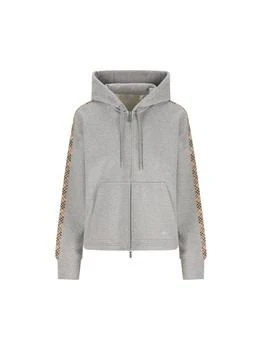 Burberry | Burberry Check-Band Zip-Up Drawstring Hoodie