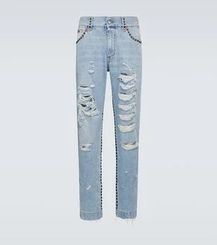 Dolce & Gabbana | Distressed mid-rise straight jeans