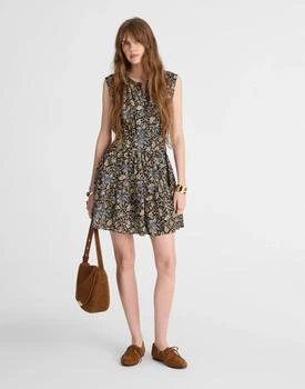 Madewell Gathered Button-Front Mini Dress in Floral