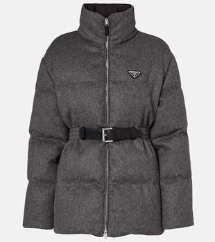 Prada | Belted virgin wool down jacket
