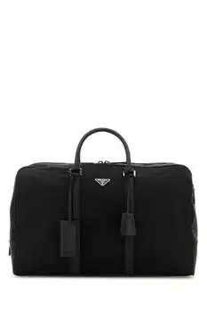 Prada | Prada Logo Plaque Zipped Duffle Bag