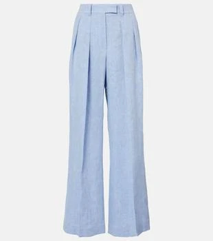 Brunello Cucinelli | High-rise linen-blend wide-leg pants