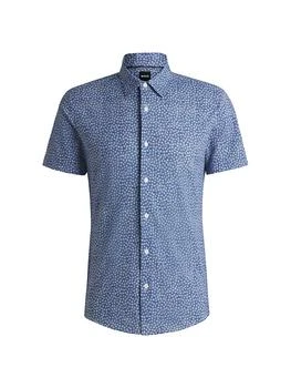 Slim-Fit Shirt in Floral-Print Performance Fabric