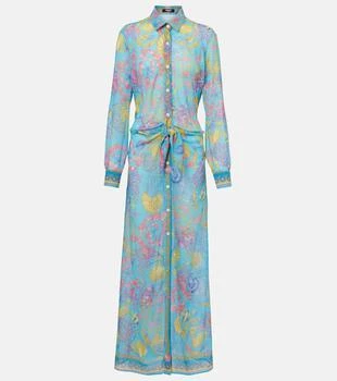 Versace | Printed semi-sheer shirt dress