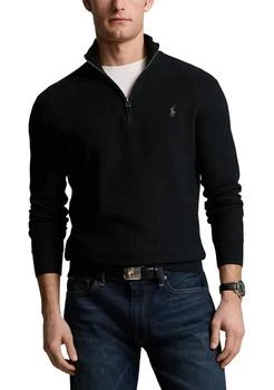 Ralph Lauren Mesh Knit Cotton Quarter Zip Sweater