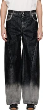 Marni | Black Flocked Denim Twisted Jeans