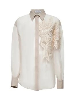 Brunello Cucinelli | Brunello Cucinelli Floral Detailed Long-Sleeved Shirt