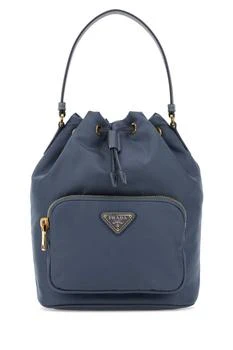 Prada | Prada Logo Plaque Drawstring Bucket Bag