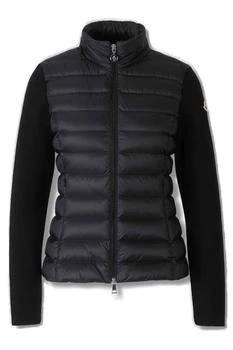 Moncler | Moncler Logo Patch Zip-Up Panelled Cardigan