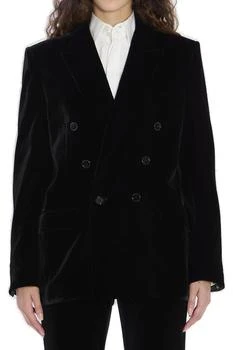 Yves Saint Laurent | Saint Laurent Cassandre Double-Breasted Velvet Jacket