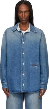 MM6 | Blue Faded Denim Shirt