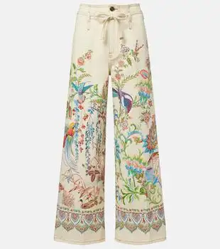 ETRO | Belted printed wide-leg jeans