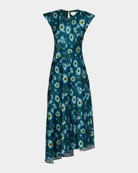 Violeta Asymmetric Satin Midi Dress