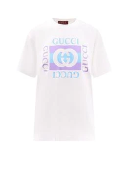 Gucci | Gucci Logo Printed Crewneck Jersey T-Shirt