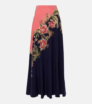 ETRO | Printed silk crêpe de chine maxi skirt