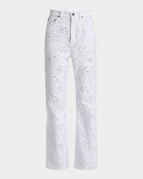 Chloé | Broderie Anglaise Denim Straight-Leg Jeans