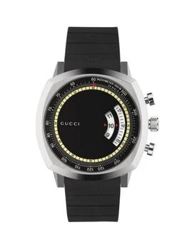 Gucci | Stainless Steel Rubber Strap Chronograph Watch