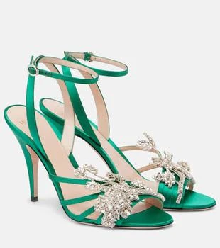 Valentino | Ladycrush 100 embellished satin sandals