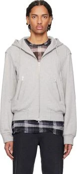 Gray Loose Zipped Hoodie