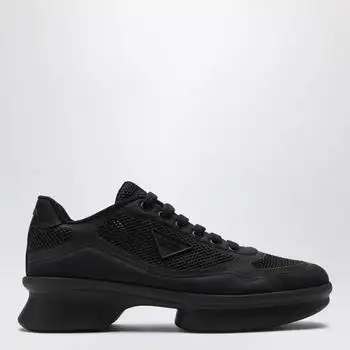 Prada | Black fabric and mesh low-top Sneakers