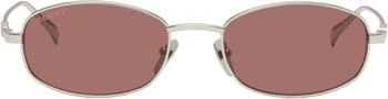 Gucci | Silver Oval Frame Sunglasses