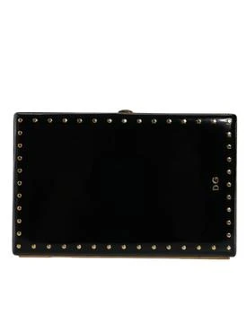 Dolce & Gabbana | Leather Studs gold Frame Clutch Evening Purse Women's Bag