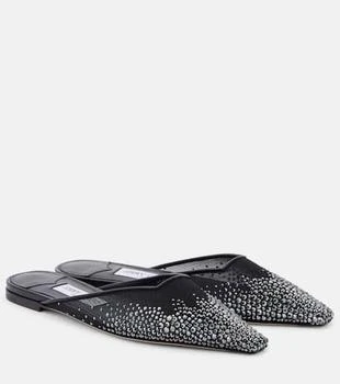 Jimmy Choo | Vivi embellished mesh mules