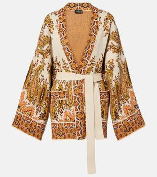 ETRO | Jacquard cotton-blend wrap cardigan