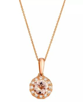 Le Vian | Morganite (.88 ct. t.w.) and Vanilla Diamond Pendant Necklace (.16 ct. t.w.) in 14k Strawberry Gold