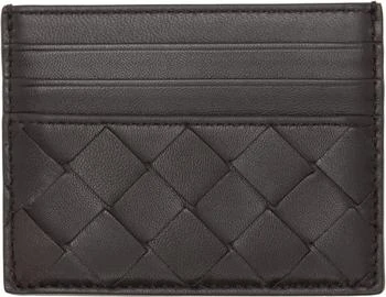 Bottega Veneta Brown Intrecciato Credit Card Holder
