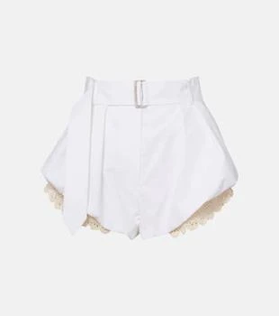 Magda Butrym | Crochet-trimmed cotton-blend shorts