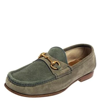 Gucci | Gucci Blue/Grey Suede Horsebit  Slip on Loafers Size 42