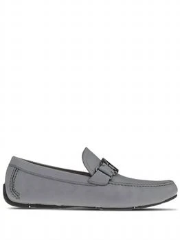 Salvatore Ferragamo | Men's Sf-Buckle Round-Toe Loafers In Grey