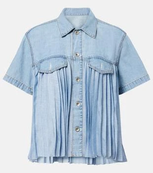 Sacai | Pleated denim shirt