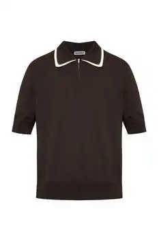 Jil Sander | Jil Sander Contrast Collar Zip Polo Shirt