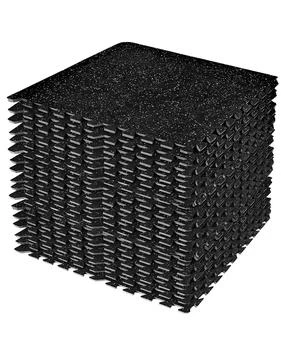 Sorbus 18 Interlocking Gym Floor Mat - 1/2" Thick Rubber Top High-Density EVA Foam (72 Sq Ft) - for Yoga, Heavy Exercise Equipment (Gray Speckled)