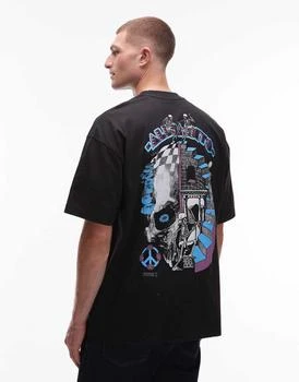 Allsaints reincarnate graphic t-shirt in black