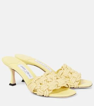 Jimmy Choo | Chara 70 woven raffia mules
