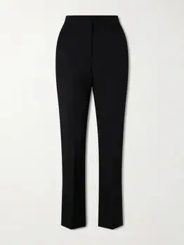 Givenchy | Grosgrain-trimmed Wool Slim-fit Pants