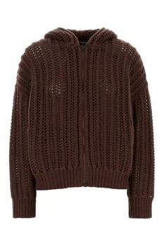 Brunello Cucinelli | Brunello Cucinelli Openwork Rib Hooded Cardigan