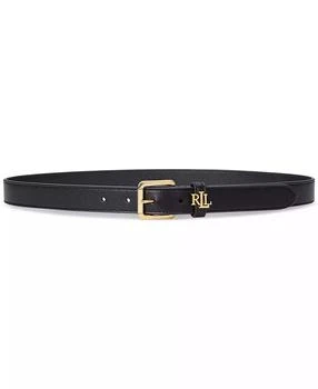 Ralph Lauren Logo-Keeper Leather Skinny Belt