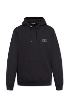 Balmain | Balmain Logo Patch Drawstring Hoodie