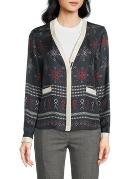 Thom Browne | ​​​V-Neck Silk Cardigan Blouse