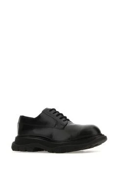 Black leather Tread lace-up shoes