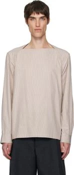 Dries Van Noten | Beige Boat Neck Cotton Shirt