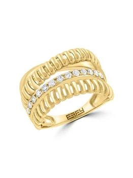 Effy | 14K Yellow Gold 
0.25 TCW Diamond Wrap Ring